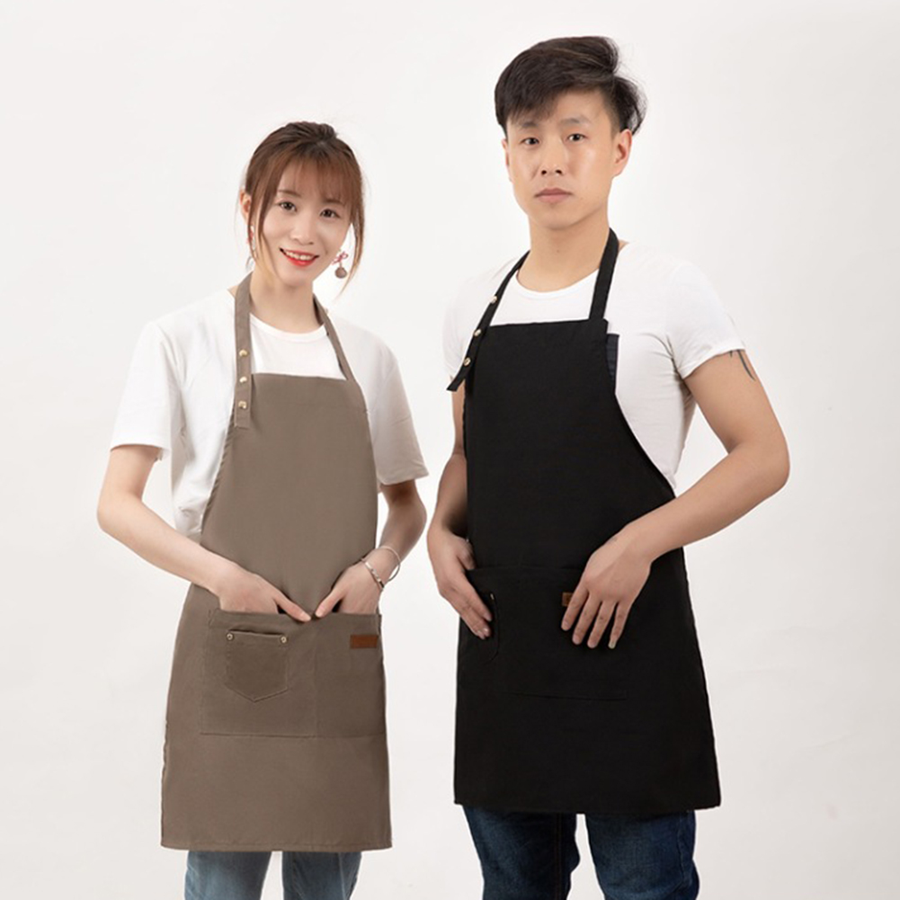 Apron With 3 Pockets Black Waitress Short Apron, Waterproof 23.6"x15.7" 【美品】