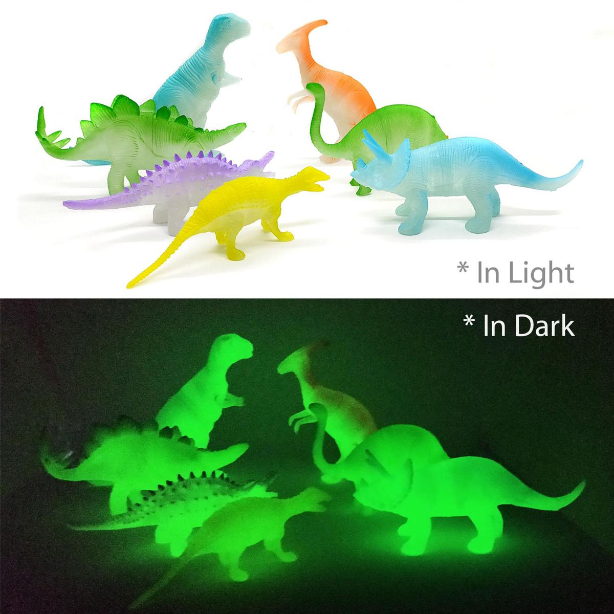 7 Pcs Radium Glow Dinosaur Dino World Toys For Kids | Daraz.com.bd