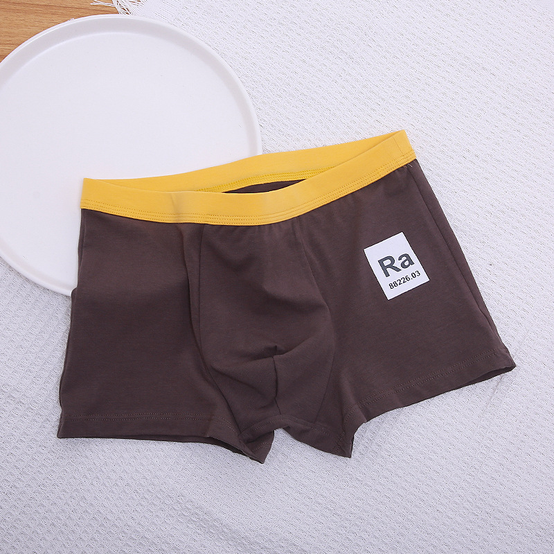 Element Printed Letters Trendy Men's Underwear Purified Cotton Boxer Boxer Shorts Boys Teenagers Students