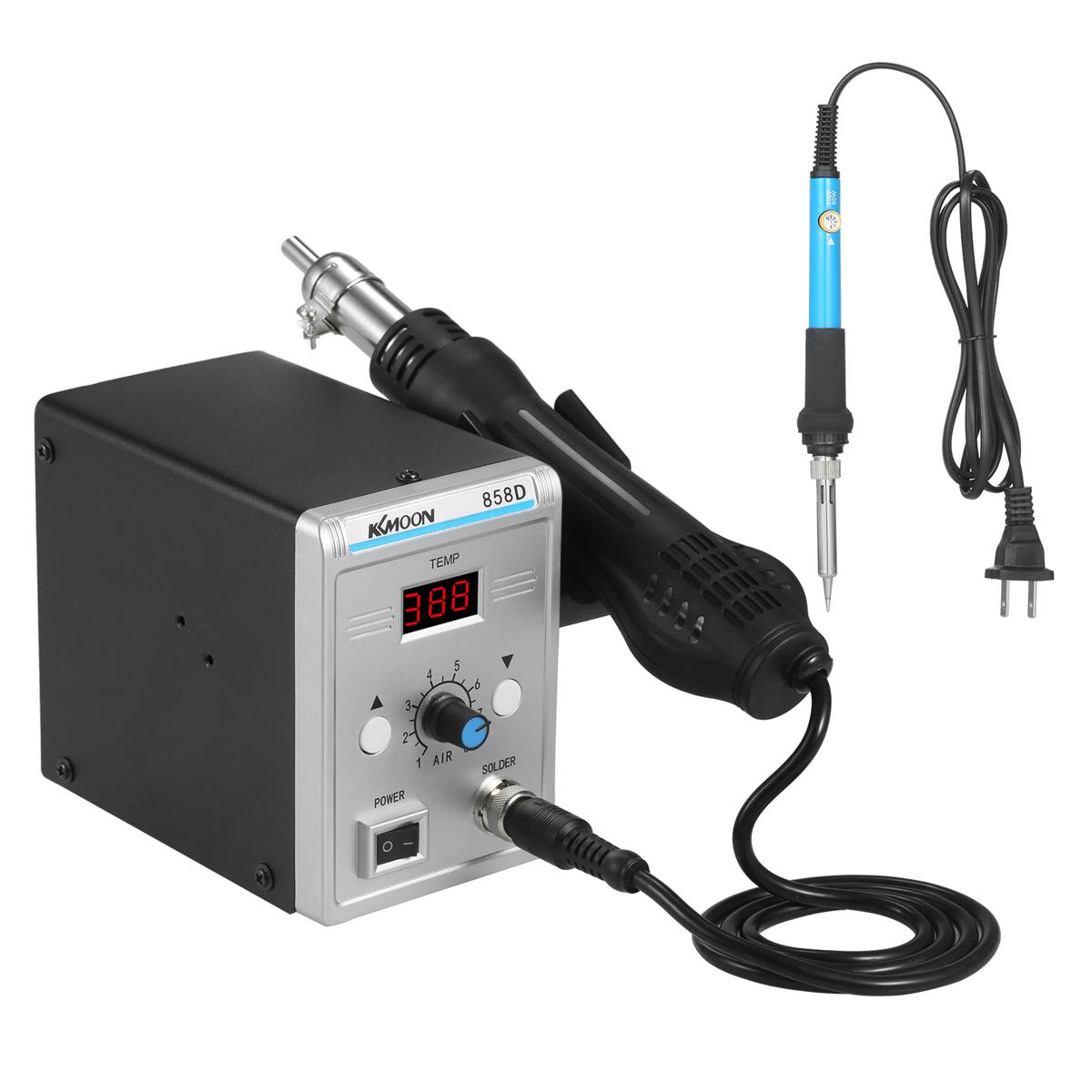 KOGEEK 700W High Power Soldering Station LED Digital Solder Iron Desoldering Station BGA Rework Solder Station Hot Air G-un + Electric Iron Set for SMD SMT DIP
