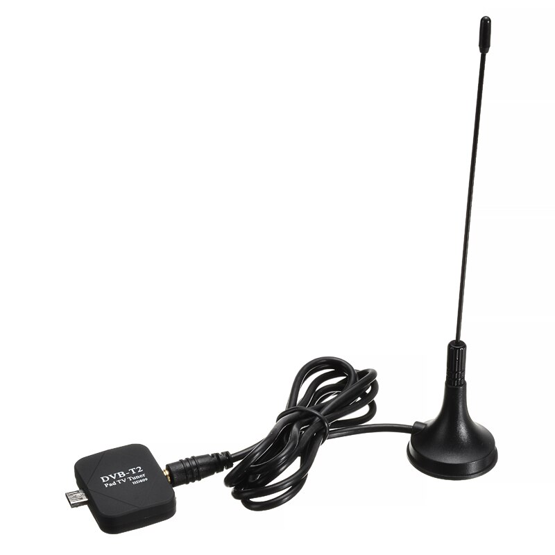 For Android 1pc High Definition DVB-T2 Micro USB Dongle Digital HD TV Tuner Receiver With 2 Antenna Supports DVB-T/T2 Mayitr. 