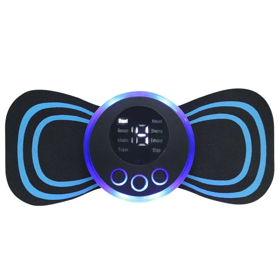 EMS Mini Neck Pulse Massager Electric LCD Display Stretcher EMS Mini Massager 2 pad. 