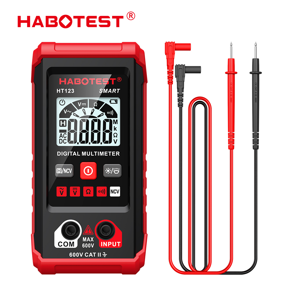 HABOTEST HT123 Digital Multimeter 600V AC/DC 2000 Counts High-Precision Anti-Burning Smart Multimeter /No Need To Shift /NCV Non-Contact /Automatic Identification. 