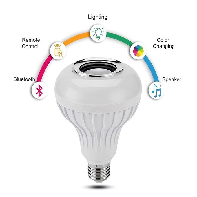 Bluetooth Speaker Bulb With Remote Control Light- Home Decoration- Audio System- Portable Bluetooth Speaker - Remote control Light Room Lighting. 