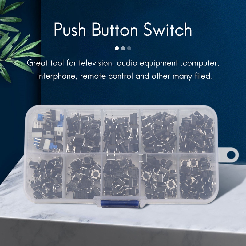 Interrupteur De Bouton-poussoir Tactile 250pcs 10 Types Micro Switch Kit Tact Mit D'assortiment Pour Produits électroniques Boutons De Télécommande Automobile