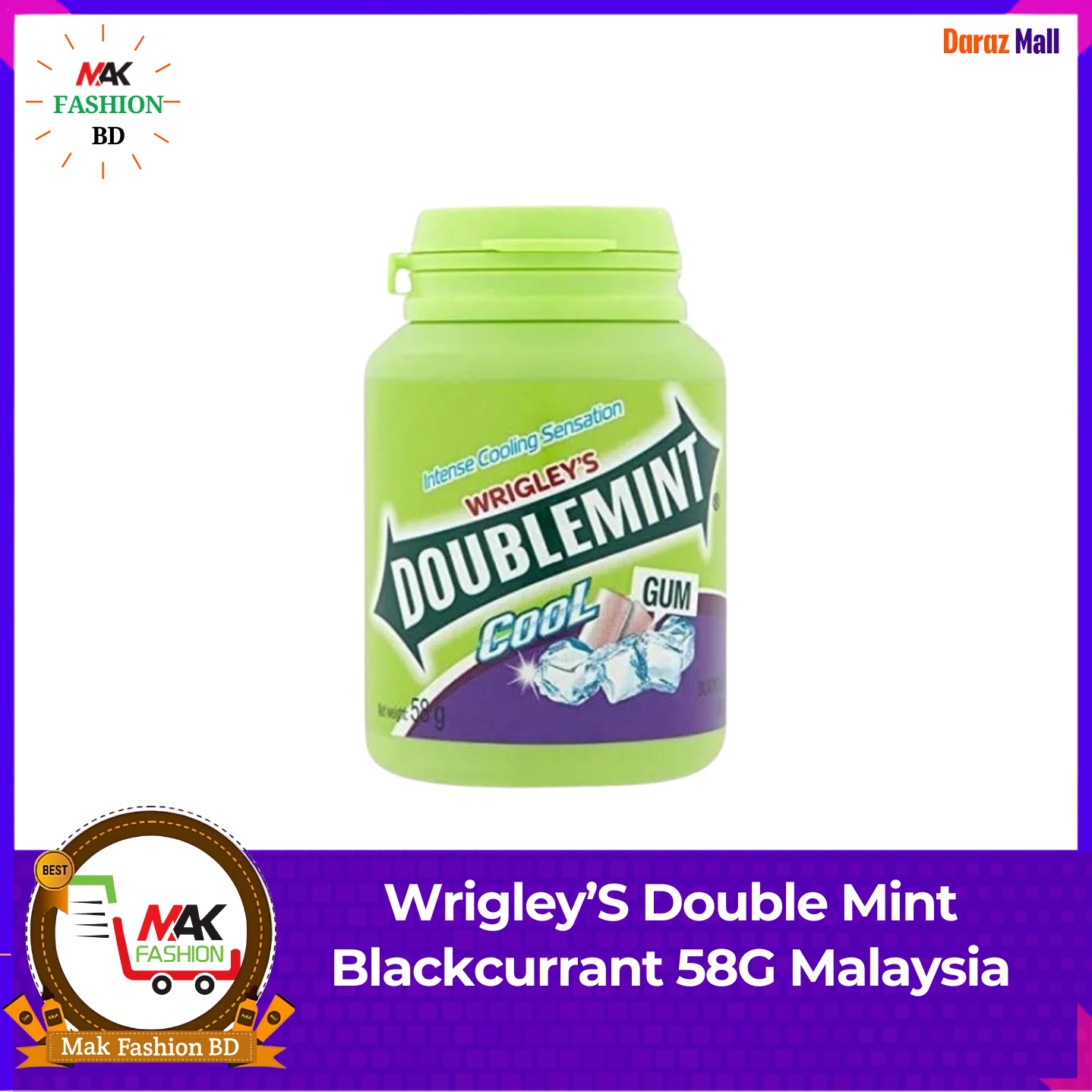Wrigley’s Doublemint Cool Gum Blackcurrant Flavour 58G Malaysia