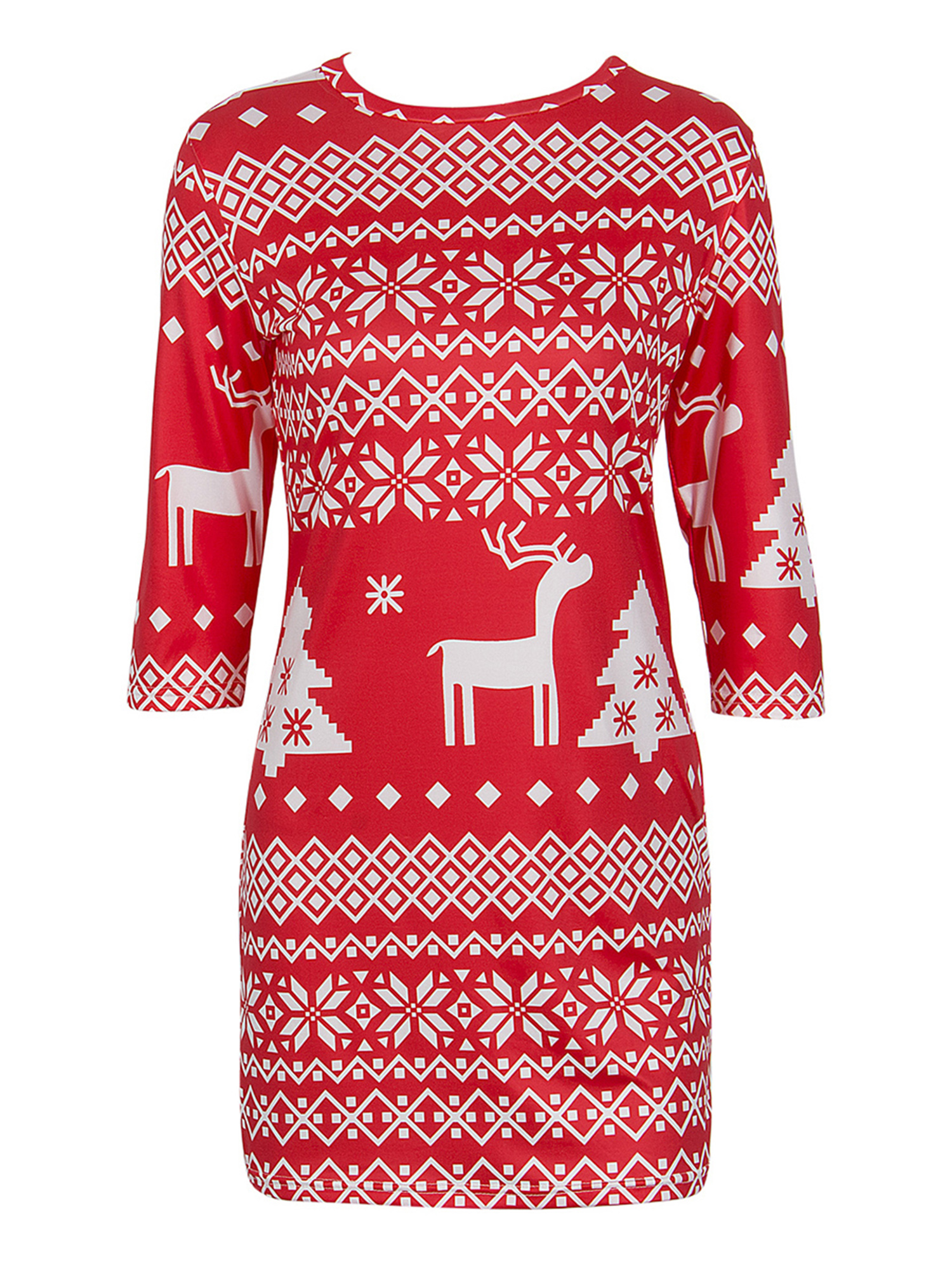 Women Christmas Knitted Dress, Long 