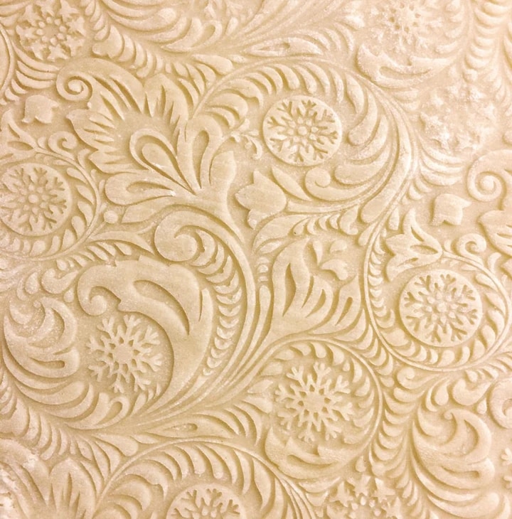 Arjmide Deep Engraved Wooden Embossed Cookies Flower FROST SWIRLS Rolling Pin for Baking 3D Rolling Pins ZM028. 