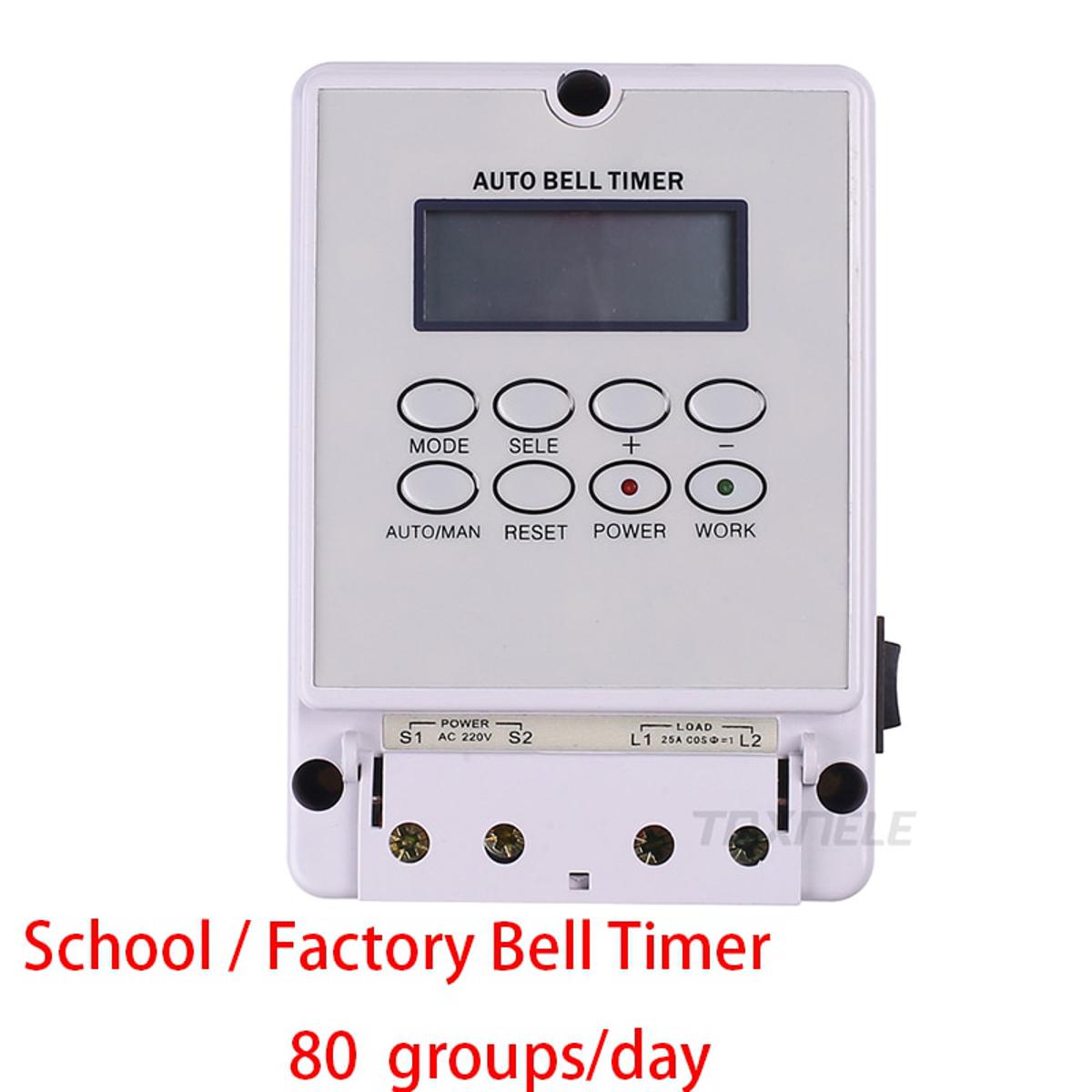 Digital School Bell Timer Switch ZTY-08 Intelligent Microcomputer Auto Bell Ring Controller 220V  80 groups Programmable Time