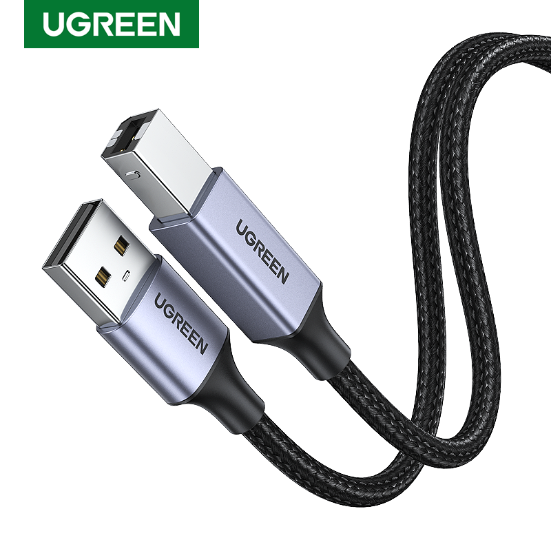 UGREEN USB Printer Cable USB 2.0 Braided Cord Type A Male to Type B Male Printer Scanner Cable High Speed Compatible with Epson, Brother, HP, Canon, Lexmark, Dell, Xerox, Samsung, Piano, DAC