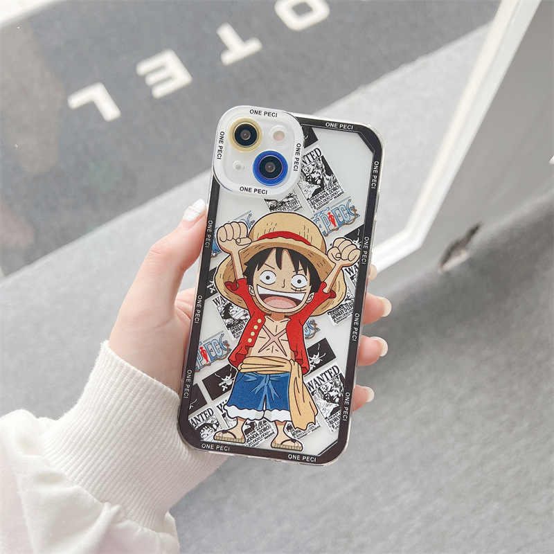 Cartoon Luffy Samsung s23 Phone Case Transparent All-Inclusive Applicable s22ultra Soft Shell A54 Lens Protective Sleeve. 
