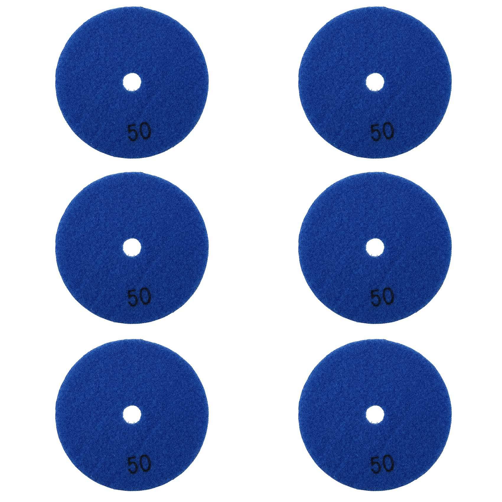 12 Pcs 4 Inch /100 mm Grit 50 Diamond Dry Polishing Pad Granite Male Flexible Resin Sanding Disc Ceramic Polisher
