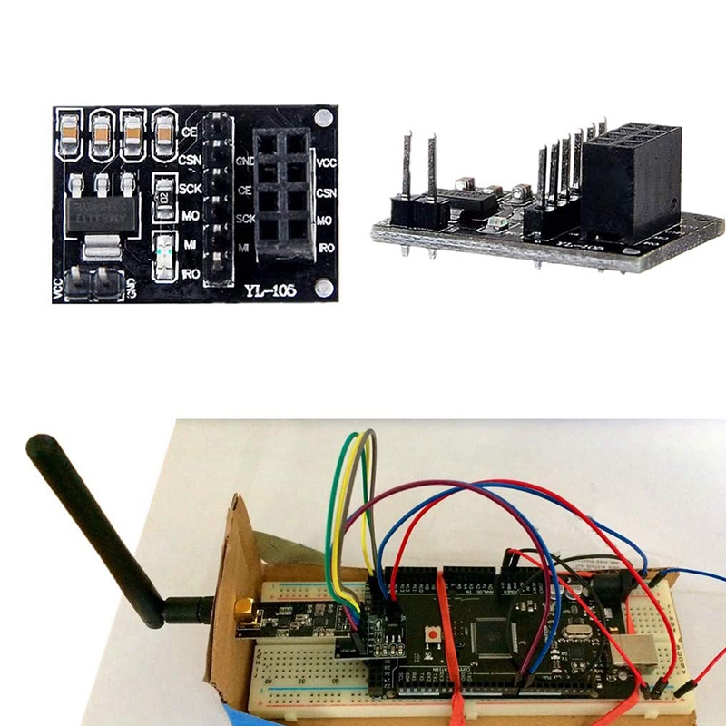 2Pcs NRF24L01+PA+LNA RF Transceiver Module with SMA Antenna 2.4 GHz 1100M + NRF24L01 Wireless Module for Arduino. 