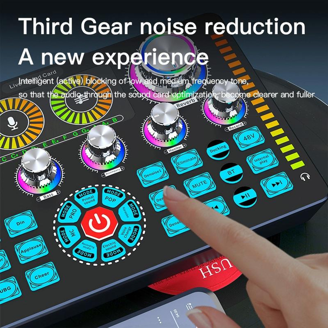 Q7 Latest Professional Portable Bluetooth Sound Card For Karaoke Podcast Home Studio Record Broadcast Microphone Mixer. 