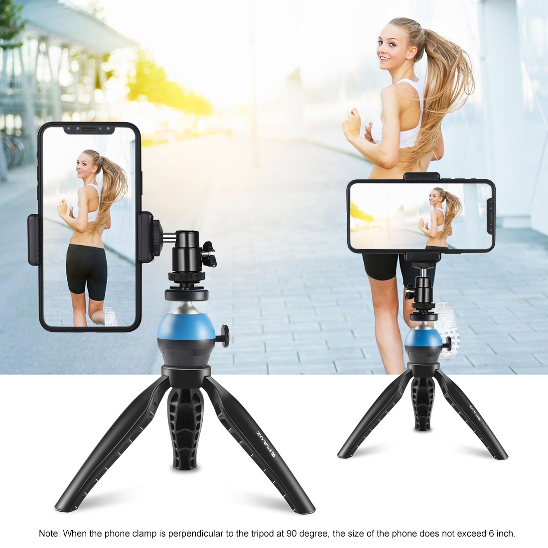 PULUZ ple Mini ABS Desktop Tripod Mount with 1/4 inch Screw for DSLR & Digital Cameras, Working Height: 9cm(Black). 