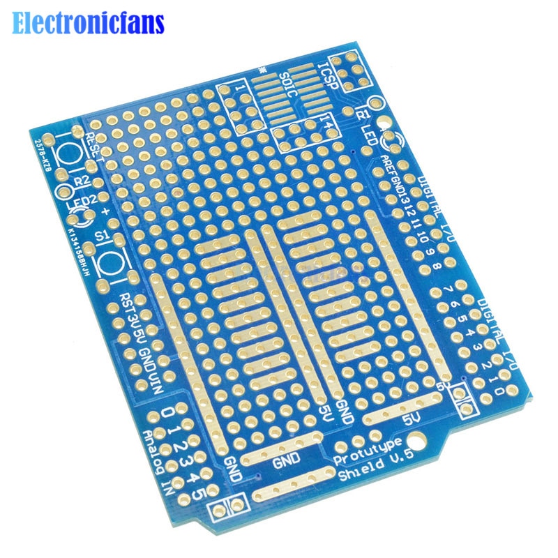 【Alizeker Mall】Prototype PCB For Arduino UNO R3 Board Fiber 2.54mm Pitch DIY. 