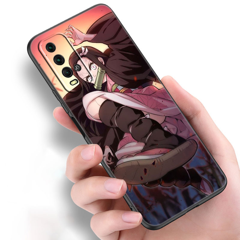 Acquista Custodia in silicone per telefono Anime Demon Slayer Nezuko per Xiaomi Redmi Note 11 10 9 8 Pro 11T 10T 10S 9S 8T 9 9A 9C 9T Cover morbida nera in