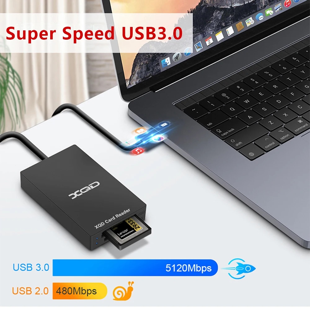 Multi-Function XQD SD Card Reader Type-C USB 3.0 Card Adapter Speed Up to 5Gbps for Sony G M Series XQD for SD Card Reader. 