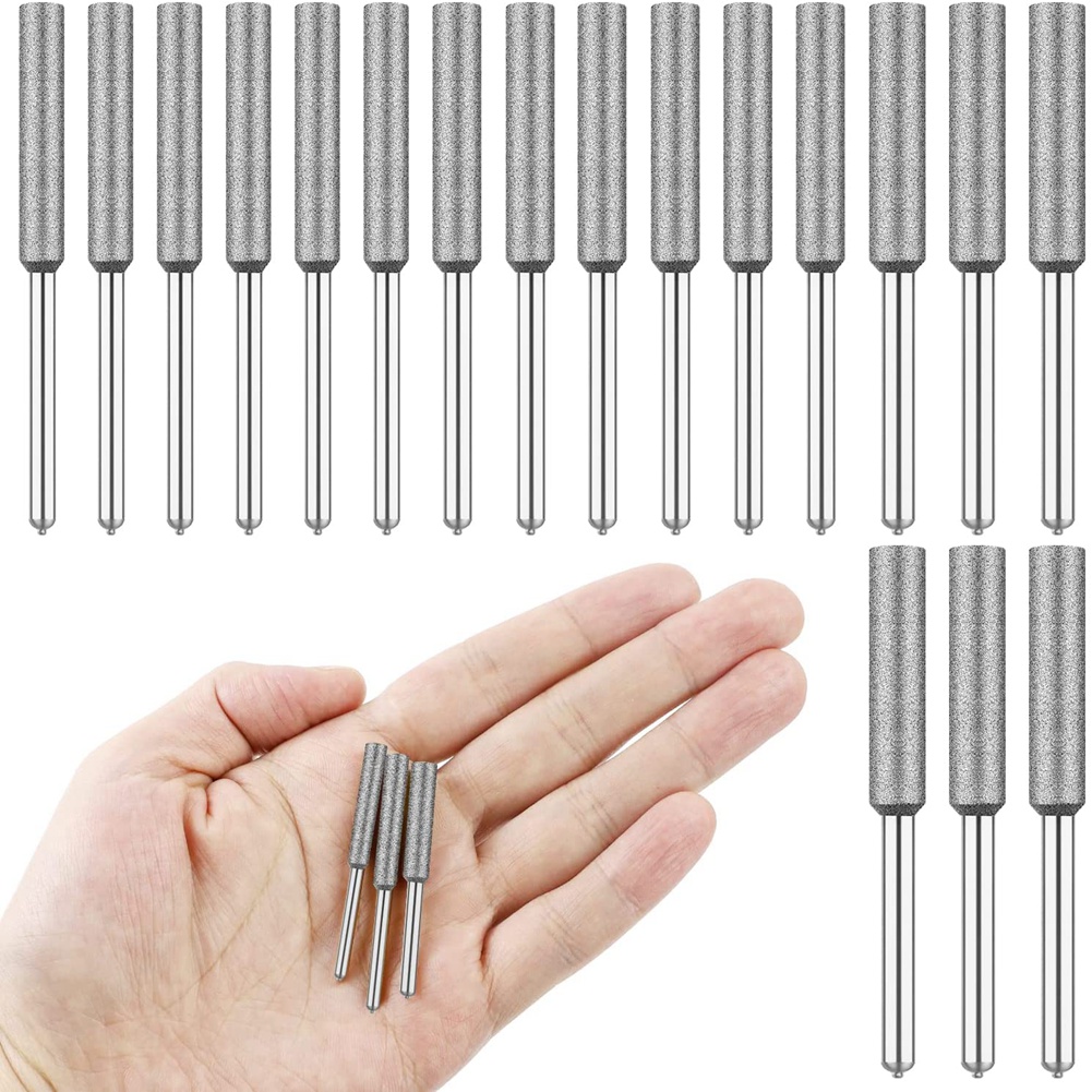 36Pcs Chainsaw Sharpener Hardness Diamond-Titanium Plated Burr Stone File,Polishing Grinding Tool for Chain Saw Stone