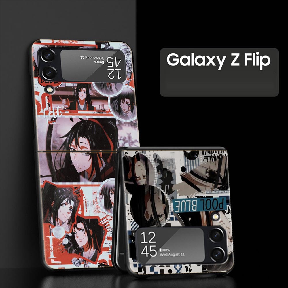 MDZS Anime Mo Dao Zu Shi Phone Case for Samsung Galaxy Z Flip 3 4 5G Black Folding Mobile Shell Hard Fundas Coque Protect Cover. 