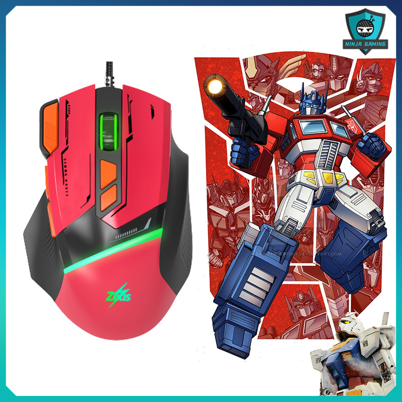Ninja sales. Zeus x Gundam Wired Gaming Mouse with RGB LED Light 8 keys Adjustable DPI (GD-002)-Online Exclusive. 