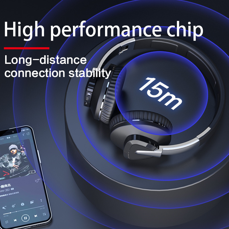 Bluetooth Headphone Wireless Earphone Noise Cancel H3 Pro max Headset with Mic 20 Hours Playback Music Game Foldable Support TF. 
