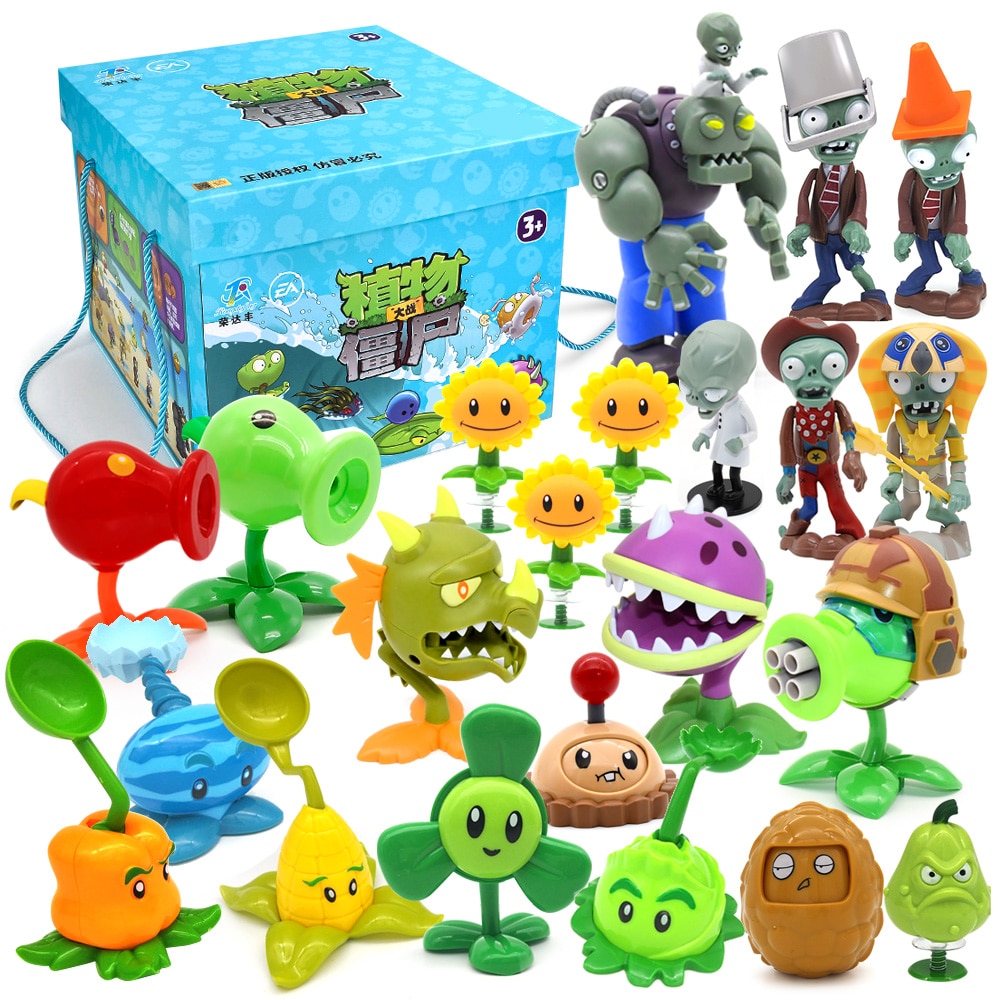 New Role PLANTS VS ZOMBIES 2 PVZ Toys Full Set Gift For Boys Box-packed Children's Dolls Action Figure Model Present Map. 