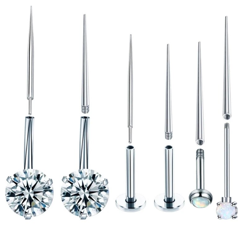 3Pcs Versatile Piercing Assistant Tool for Ear Tongue Body Insertion Taper Set Drop shipping. 