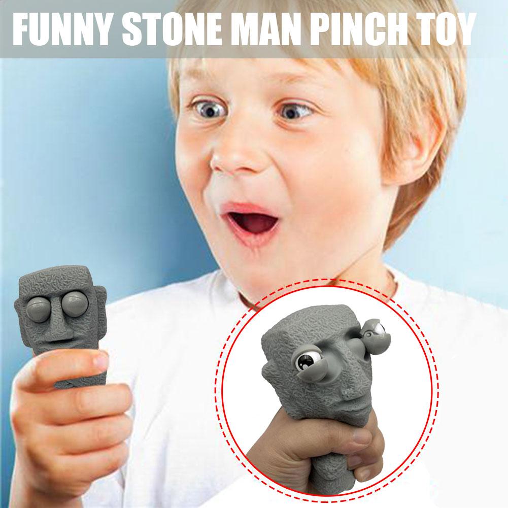 Eye-Popping Rock Man Toy Decompression Funny Toy Creative Venting And Squeezing Novelty TPR Toys. 