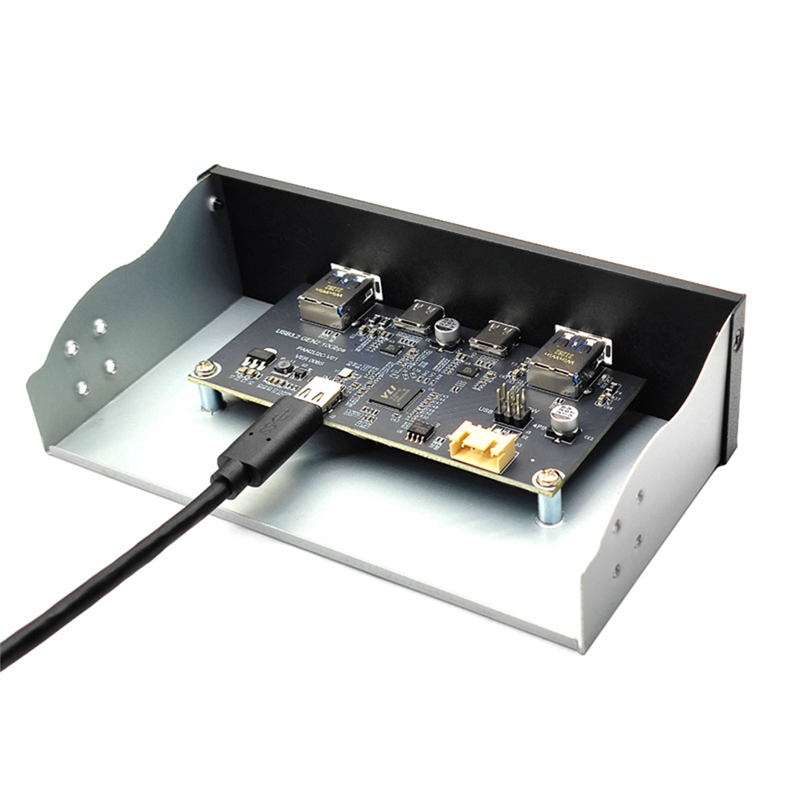 USB3.2 TYPE-C Optical Drive Panel 2X USB GEN2+2X TYPE-C 3.5-Inch 5.25-Inch HUB 19PIN to C-Port Front Back Plug. 