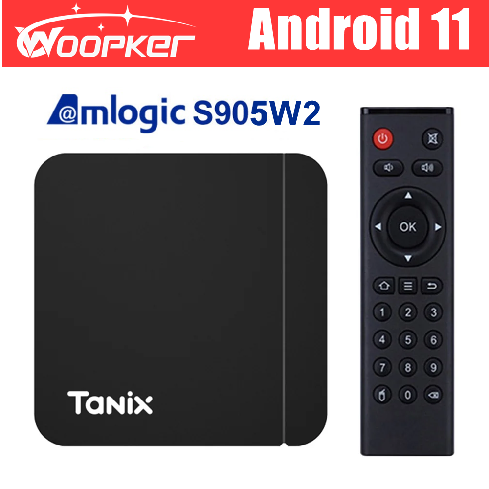 Woopker Tanix W2 Android 11 Smart TV box Amlogic S905W2 2.4G/5G Dual Wifi AV1 Bluetooth Set Top Box 3D Display 4K Media player