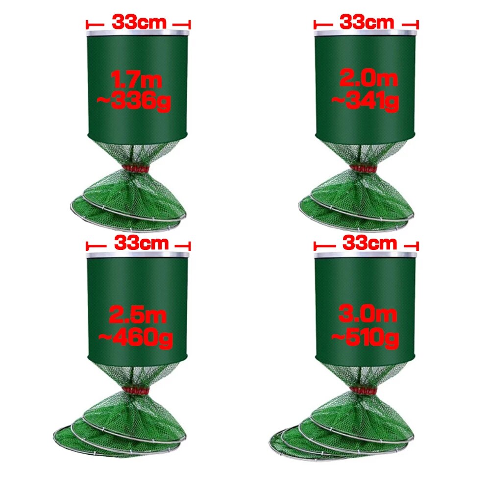 1.7-3m Fishing Basket Dip Net Trap Folding Telescopic Net Fish Mouth Protection Basket Outdoor Carp Fishing Tool Hold Over 50kg. 