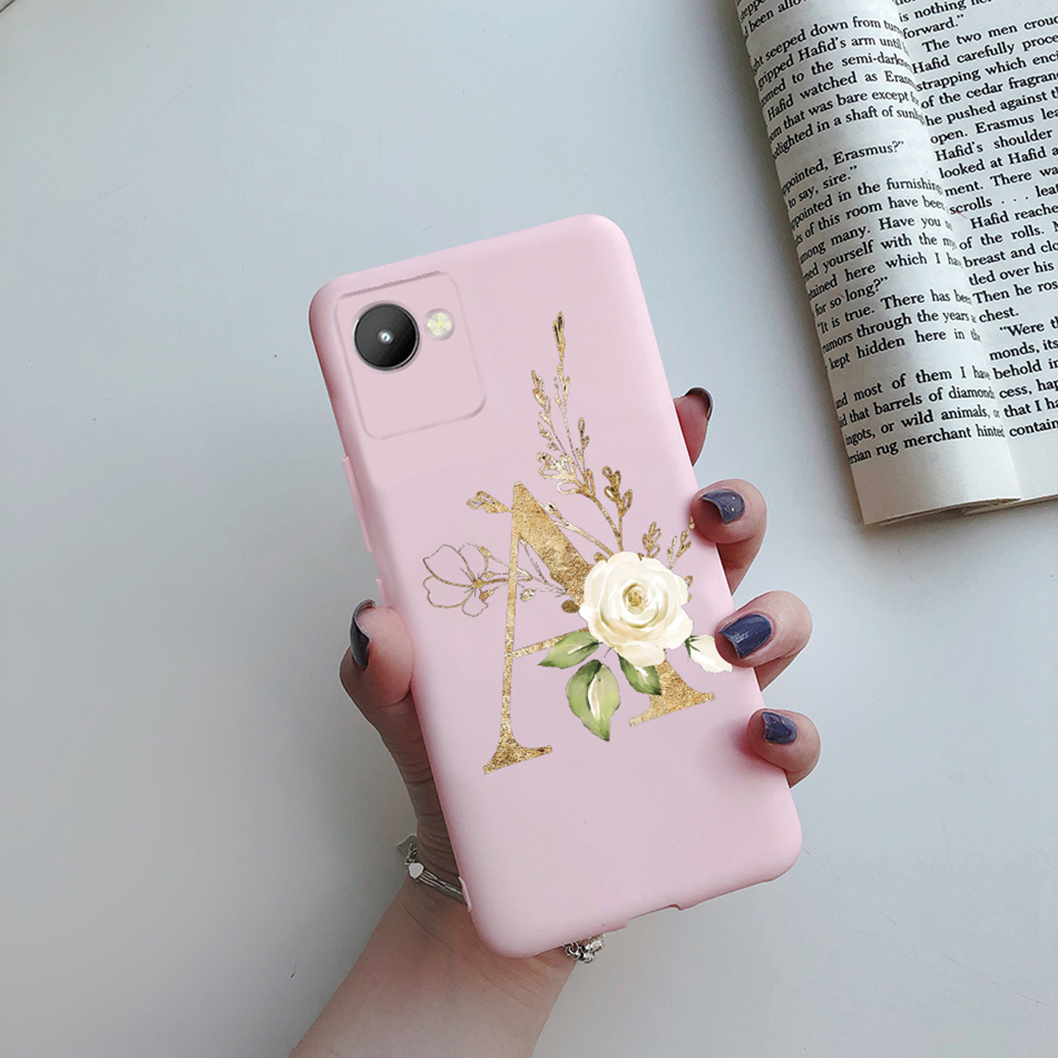 Flower Alphabet Letters Silicone Shockproof Coque For Realme C30 Realmi C 30 30C Case Protect Funda On Realmec30 4G RMX3581 6.6. 