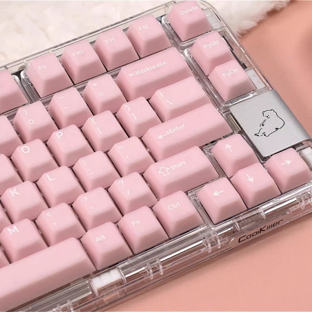 White marble 114 keys, cherry, keyboard keycaps, custom keycaps, simple personalized keycaps, mechanical keyboard accessories. 