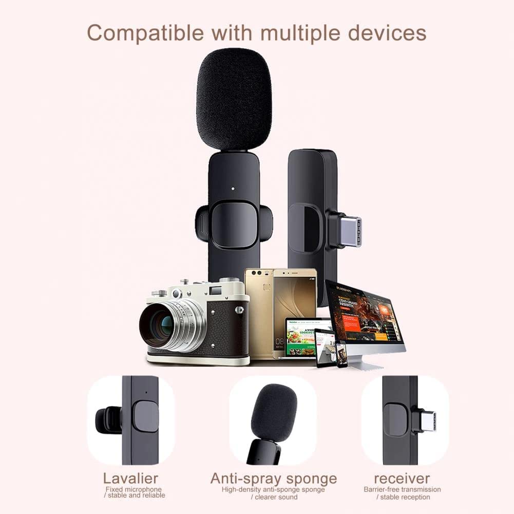 Wireless Lavalier Microphone Portable Mini Mic for i-Phone Android Phone live broadcast - Microphone - Microphone - Microphone. 