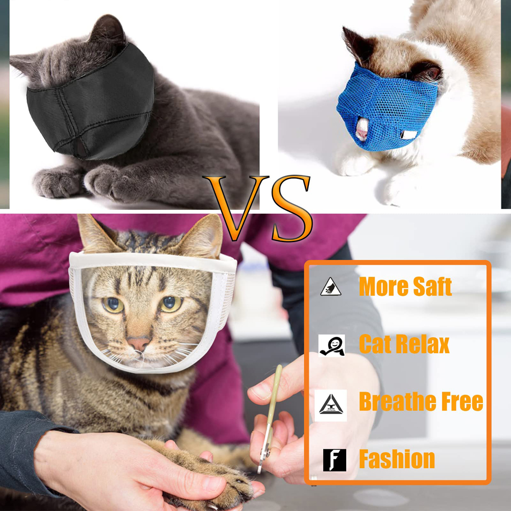 GC Cat Muzzle Cat Mouth Cover To Prevent Mutual And Biting, Pet Muzzle Cat Mouth Cover For Dogs, Cats, Kitten, Grooming, Nail Trimming, Bathing. 