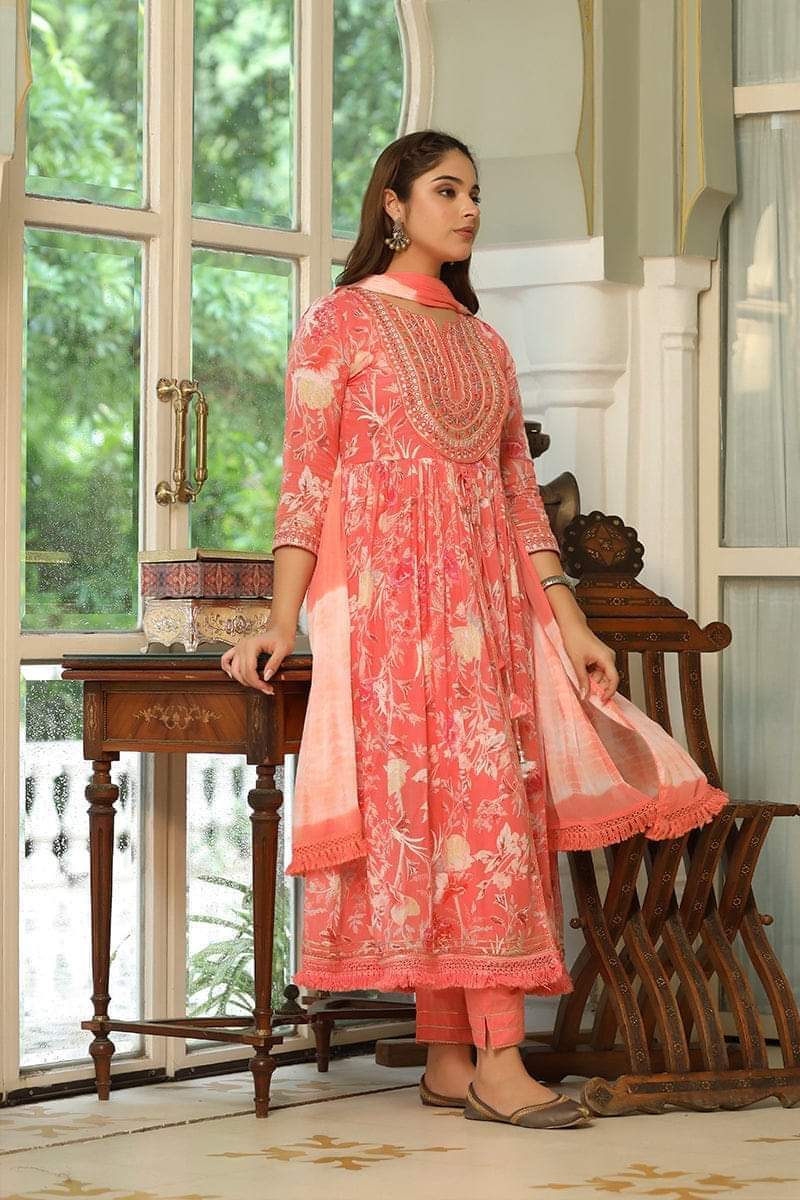 New Exclusive Skin Print Round Frog With Embroidery Work Three Piece Dress  for Women | Daraz.com.bd