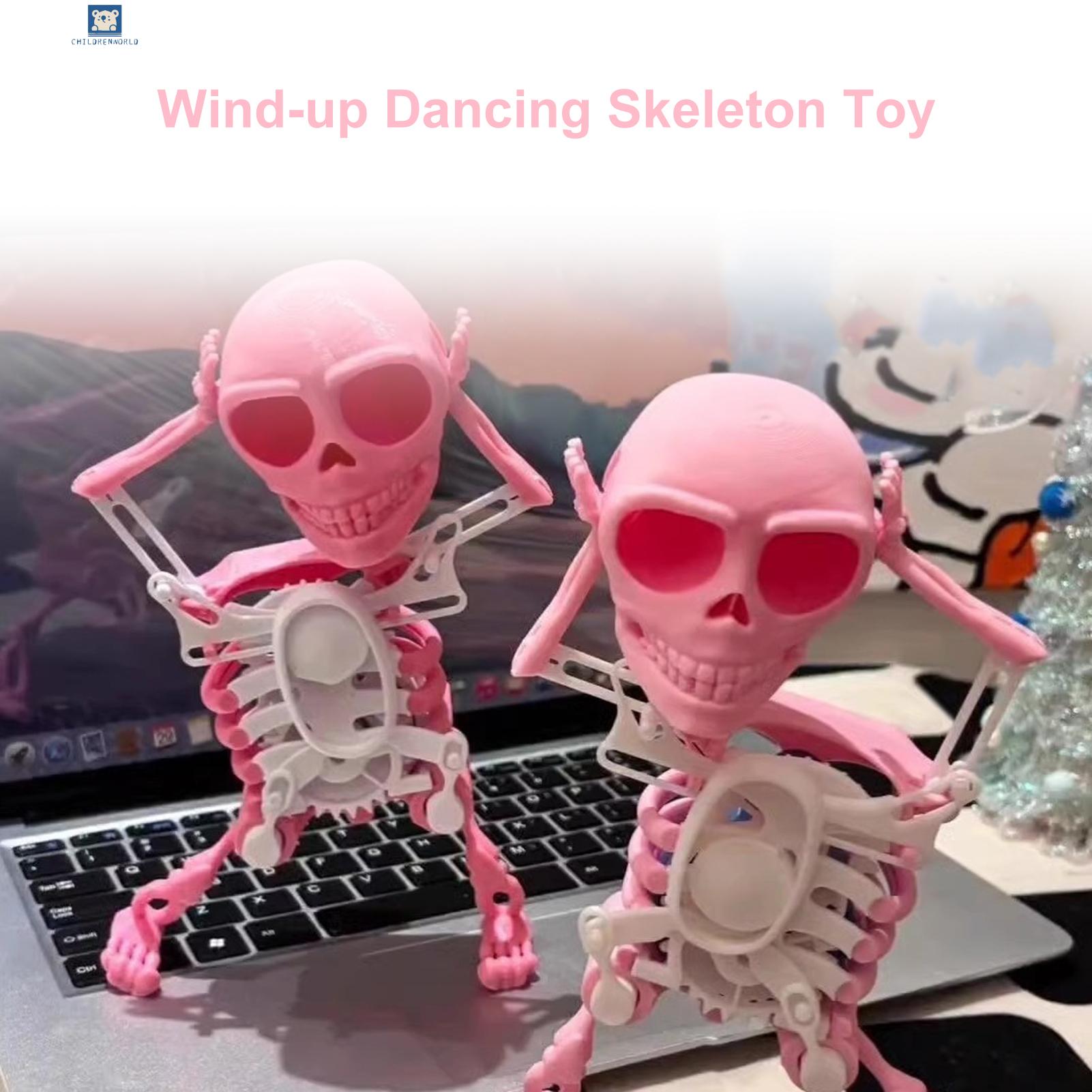 Childrenworld Skeleton Shape Toy Mini 3d Print Dancing Skeleton Toy Fun Clockwork Gift for Kids No Battery Needed Southeast Asian Buyers' Favorite Wind-up Skeleton Toy. 