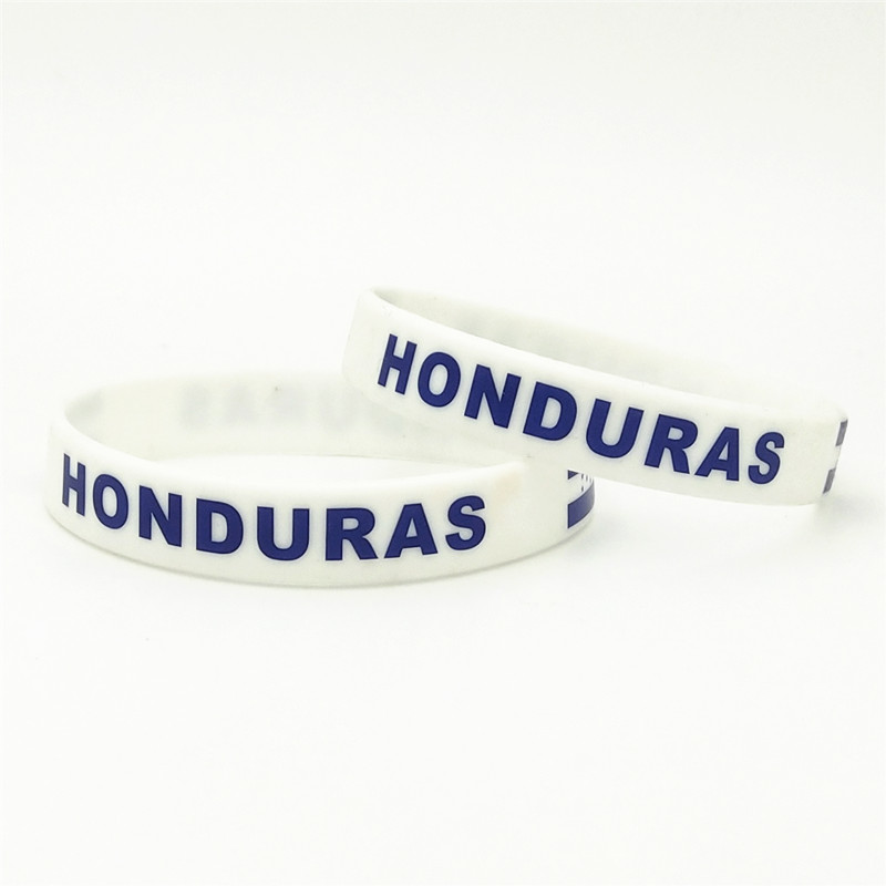 1PC Honduras Country Flag Silicone Wristband White Football Sports Souvenir Silicone Rubber Bracelets Bangles Gifts SH247. 