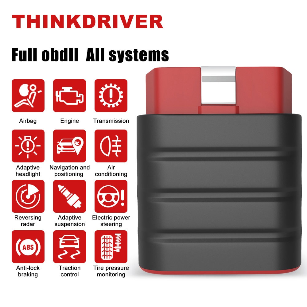 THINKCAR Thinkdriver Full System Professional Obd2 Automotive Scanner Bluetooth 15 Reset Functions OBD 2 Car Diagnostic Tool. 