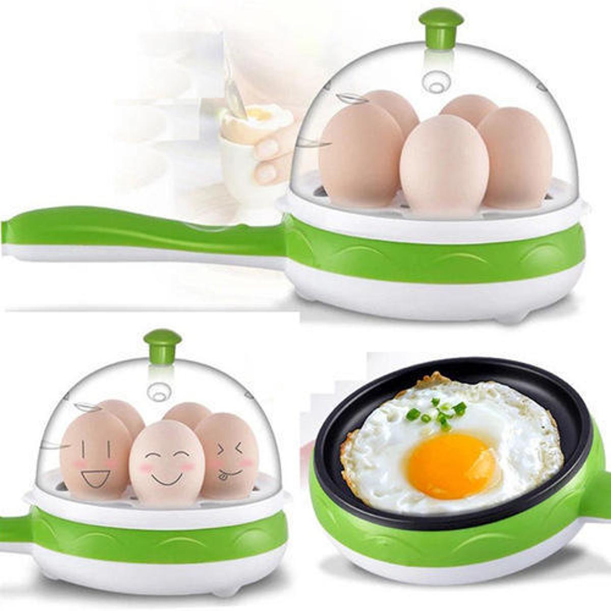 Multi Functional Electric 2 In 1 Egg Frying Pan With Egg Boiler Machine Measuring Cup With Handle