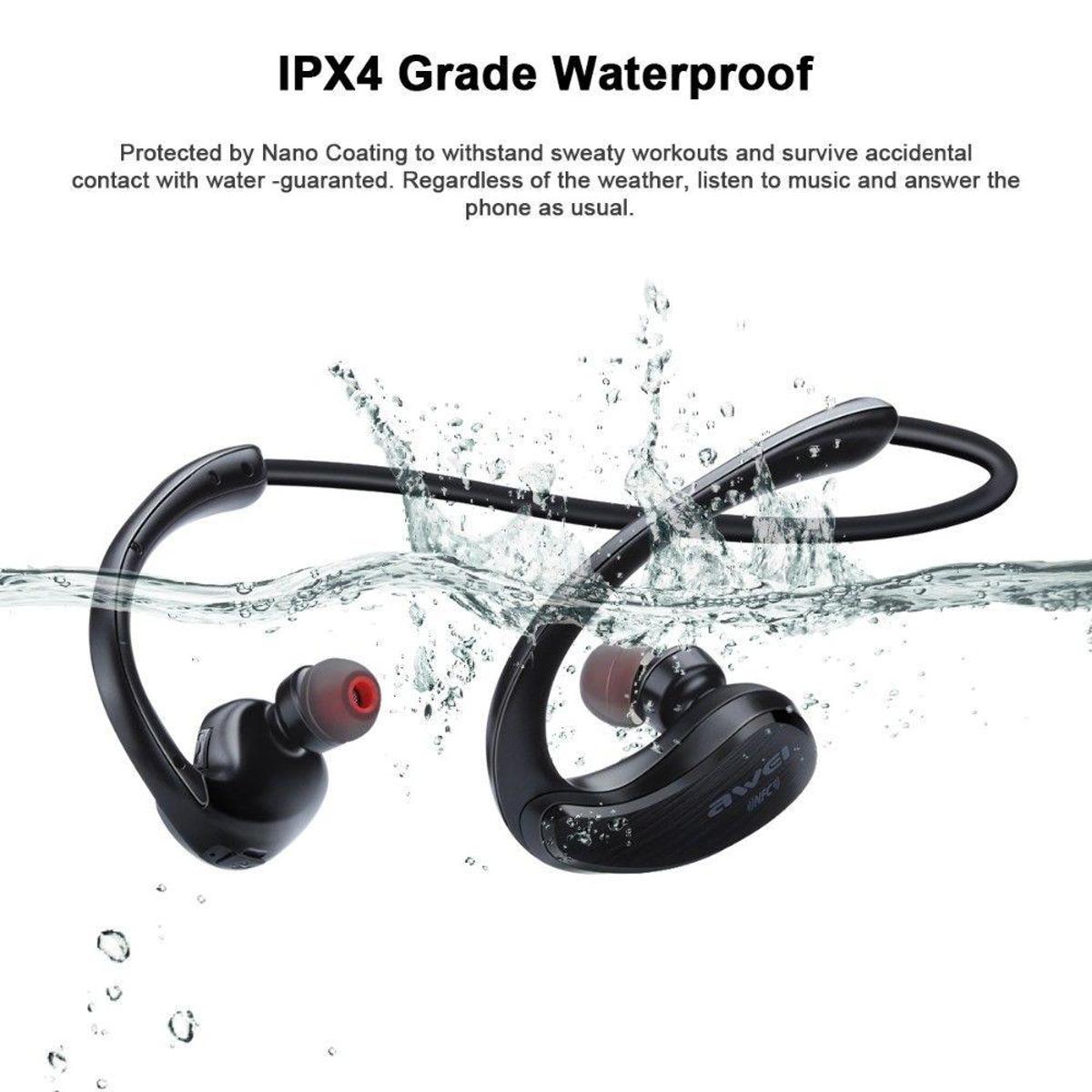Original Awei A885BL Waterproof Bluetooth Headphone with NFC Function Black. 
