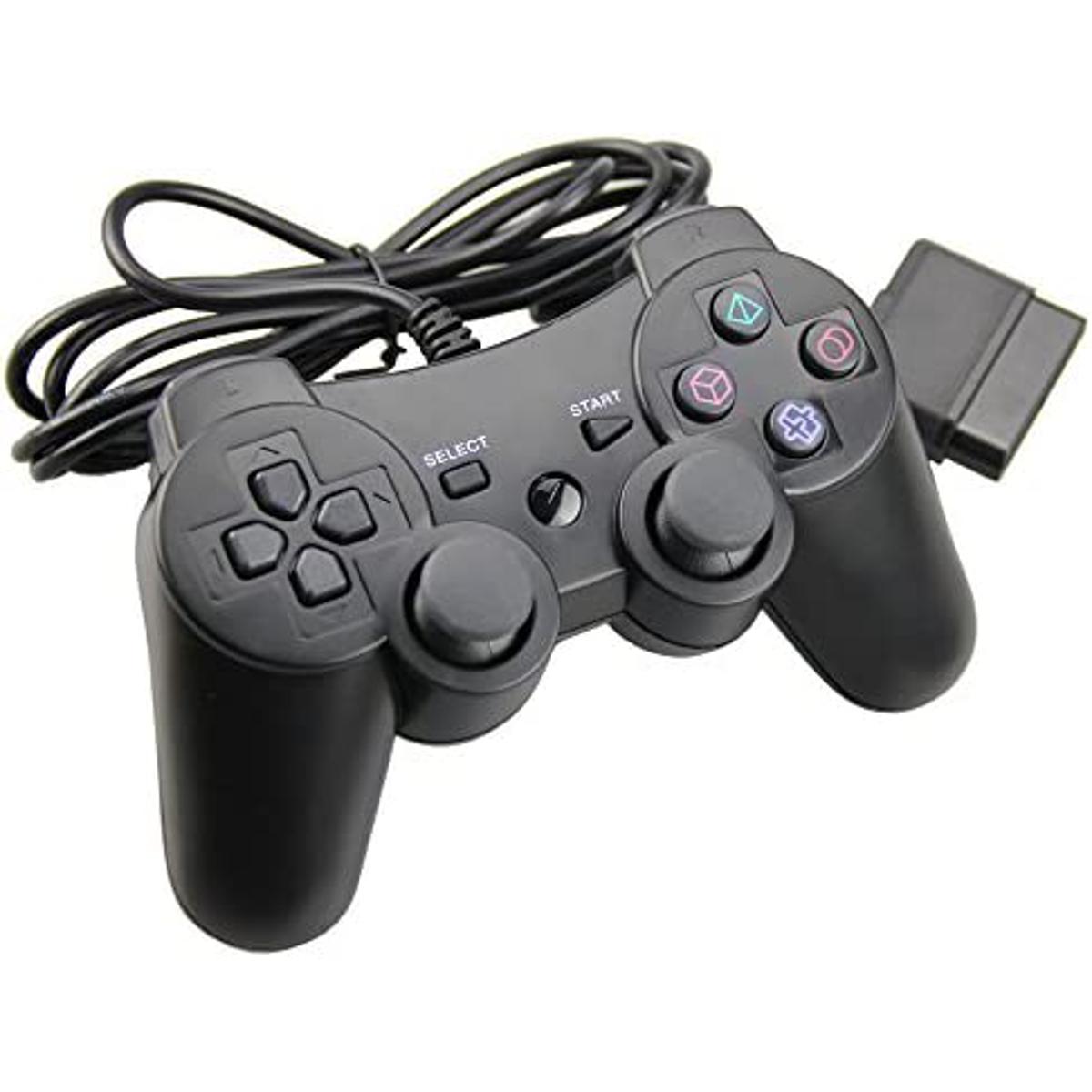 Sony Dual Shock 2 Joypad Black Game Controller Twin Shock Joypad Pad for Dualshock 2 controller PS2 Built-in-Double Vibration Motors video game consoles