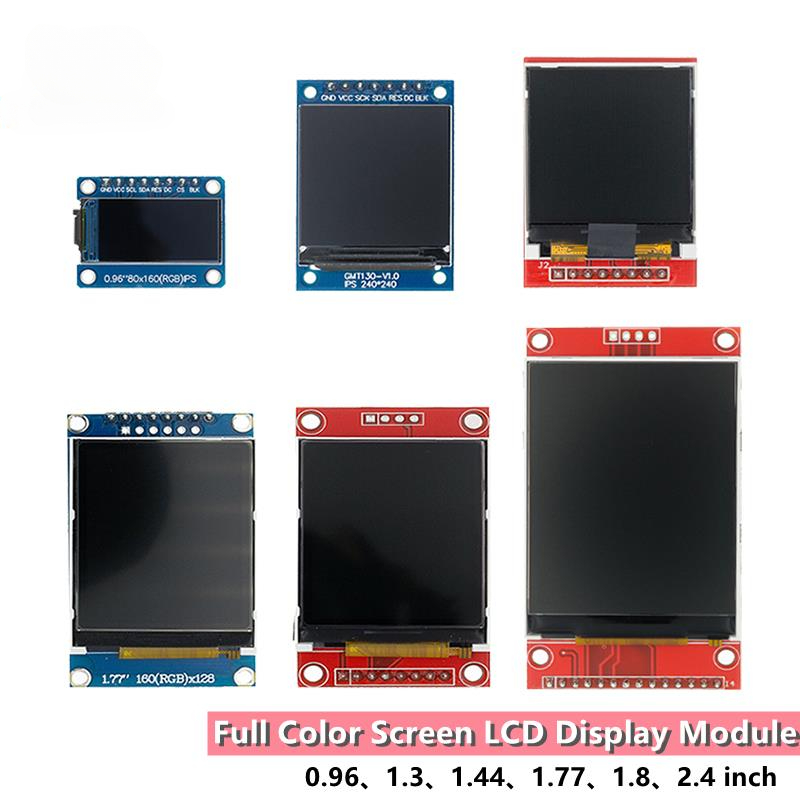 TFT Display 0.96/1.3/1.44/1.77/1.8/2.4/2.8 inch IPS 7P SPI HD 65K TFT Full Color LCD Module ST7735 Drive IC 80*160 For Arduino