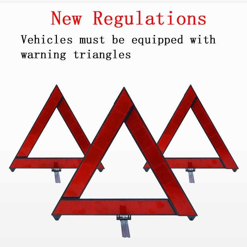 Car Early Warning Device Signage Reflective Triangle Car Safety Warning Emergency Road Signs Car Breakdown Warning Triangle Hazard Folded Stop Sign Reflector. 