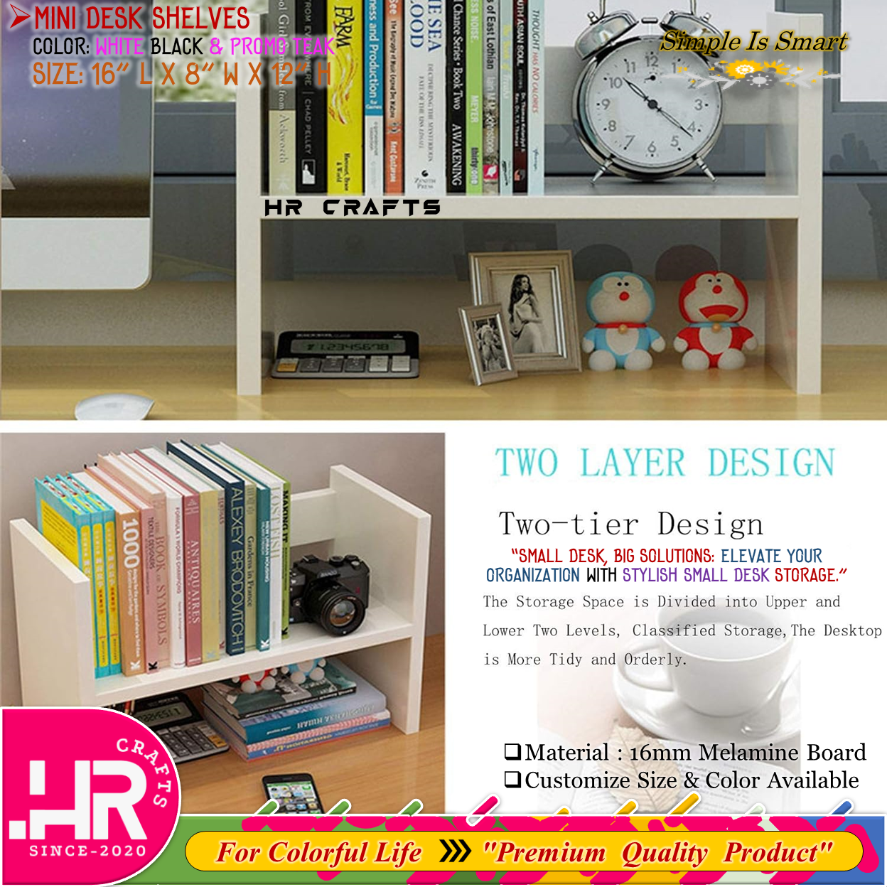 Mini Desk Shelves-Computer Shelves-Desktop Small Bookshelf-Organize Shelf for Office and Dormitory-Table Bookshelf-Bookshelf-Bookcase-U Shaped Bookcase-Desk Storage-Desk Organization-Desk Decor-HR Crafts. 