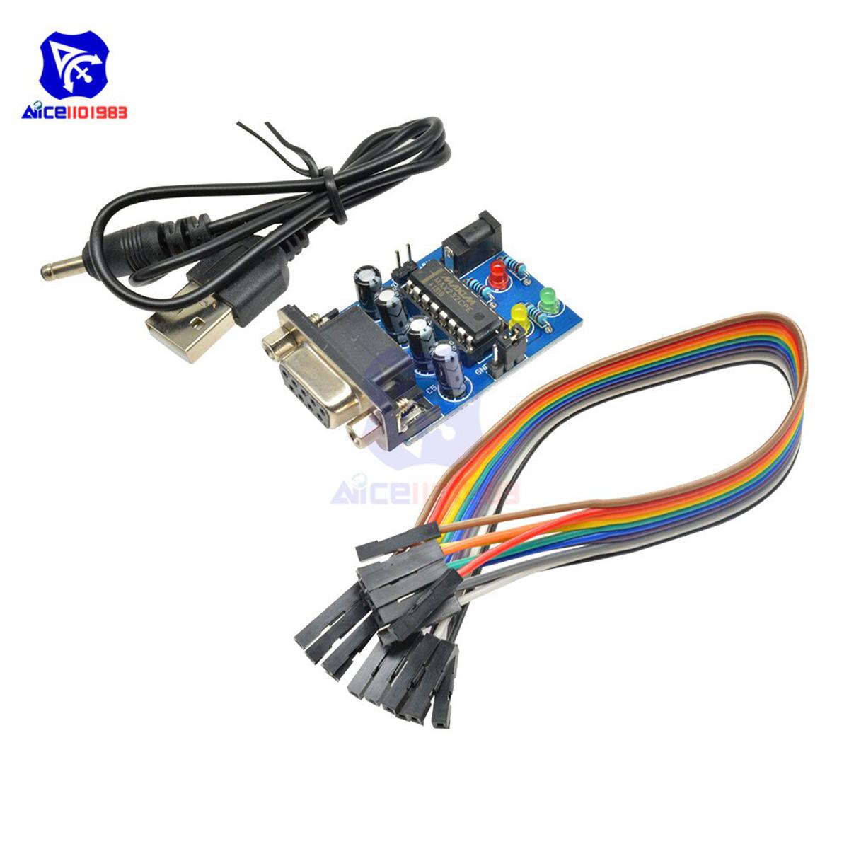 【Mary DAI Store】RS232 to TTL Converter Module COM DB9 Serial Board MAX232 MAX232CPE Transfer Chip ATMEGA16 LED Light Power RXD TXD for Arduino