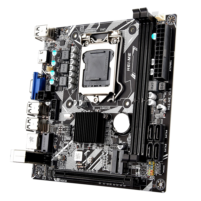 H61 Desktop Motherboard PCB Motherboard H61ME LGA1155 2XDDR3 Slots Up to 16G NVME M.2 WIFI M.2 PCI-E16X ITX H61-ME Computer Motherboard