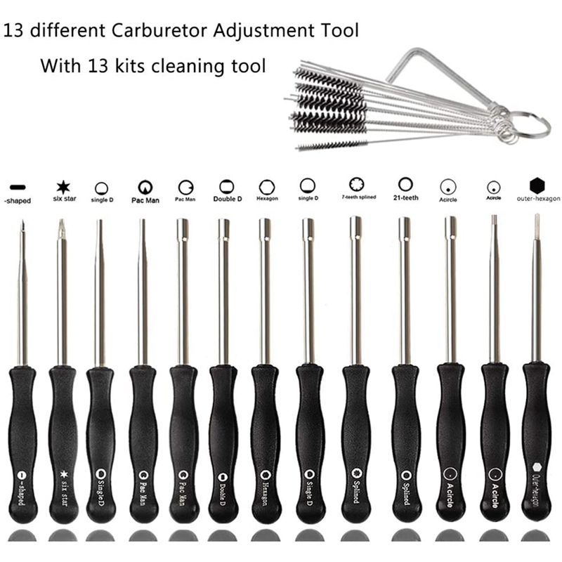 13 PCS Carburetor Adjustment Carb Adjusting Tool Kit for 2-Cycle Small Engine Poulan Husqvarna STIHL Echo Trimmer. 