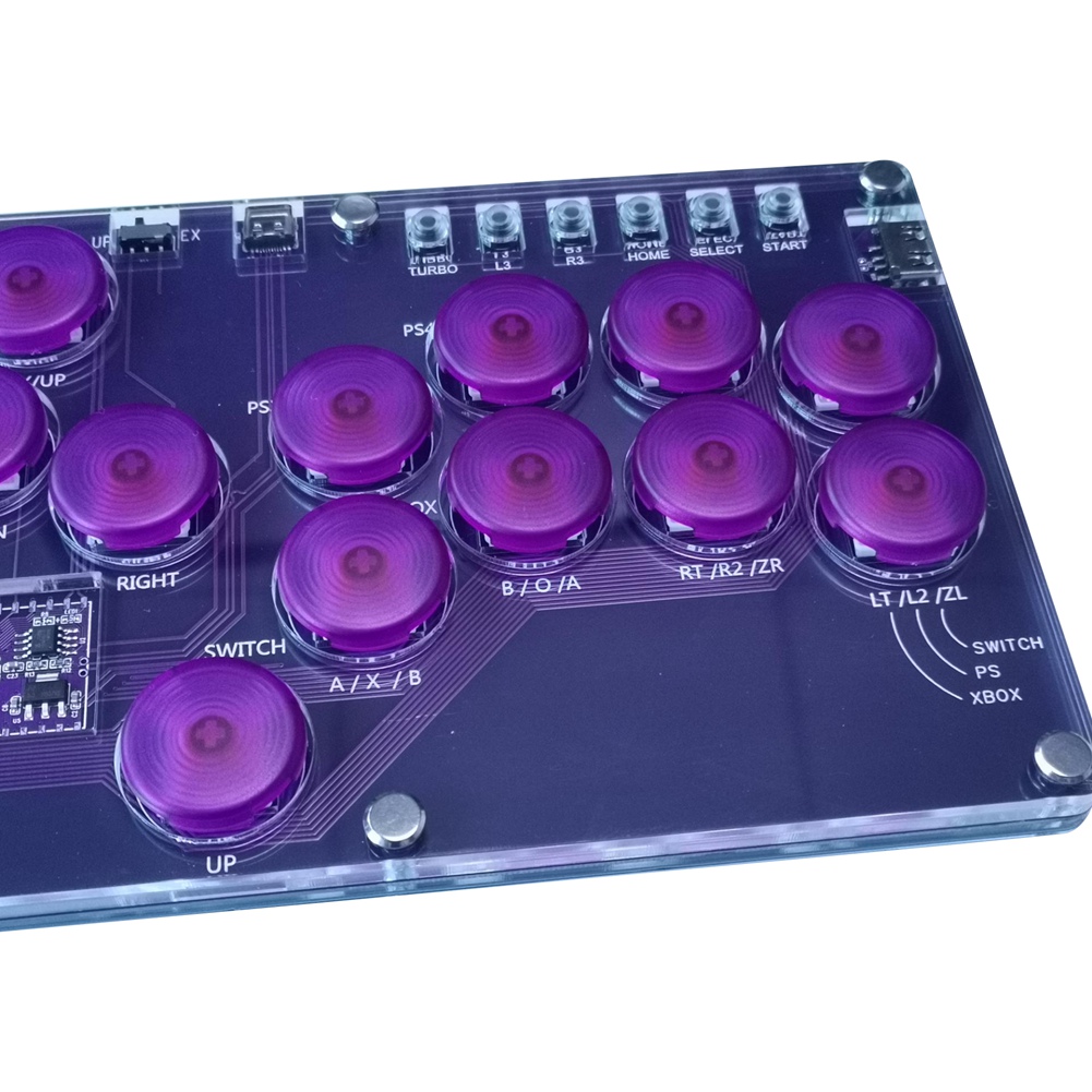Fight Stick Arcade Joystick Hot-Swap Encoder Controller Xinput/Dinput Mini Console for PC/Switch/PS3/ Purple Easy Install Easy to Use. 